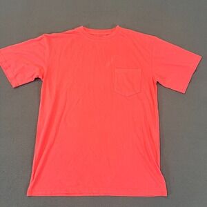 Local Boy Outfitters Men's Medium Short Sleeve Pink T Shirt Chest Pocket Outdoor